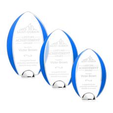 Lincoln Blue Tear Drop Crystal Award - Crystal Awards
