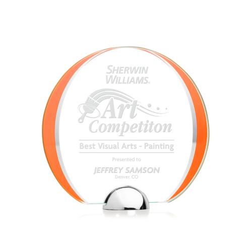 Awards and Trophies - Stanton Orange Circle Crystal Award