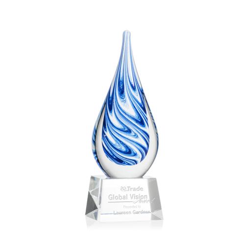 Awards and Trophies - Crystal Awards - Glass Awards - Art Glass Awards - Marlin on Robson Base - Clear