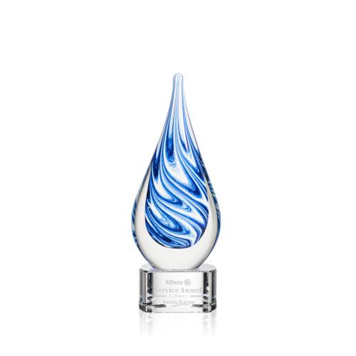 Awards and Trophies - Crystal Awards - Glass Awards - Art Glass Awards - Marlin on Paragon Base - Clear