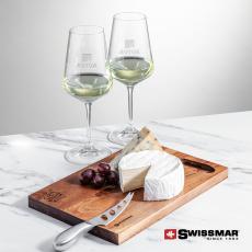 Employee Gifts - Swissmar Acacia Board &  2 Cannes Wine