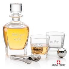 Employee Gifts - Sterling 3pc Decanter Set & S/S Ice Balls