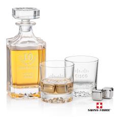 Employee Gifts - Cassidy 3pc Decanter Set & S/S Ice Cubes