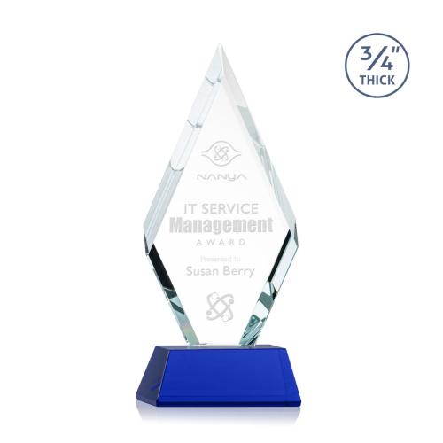 Awards and Trophies - Richmond Blue on Newhaven Base Diamond Crystal Award