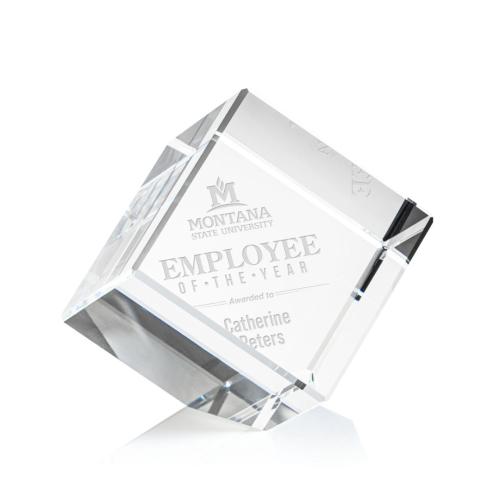 Awards and Trophies - Burrill Corner Cube Square / Cube Crystal Award