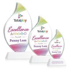 Employee Gifts - Odessy Vividprint White on Newhaven Flame Crystal Award