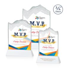 Kilimanjaro Full Color White on Newhaven Peaks Crystal Award - Full Color Imprint