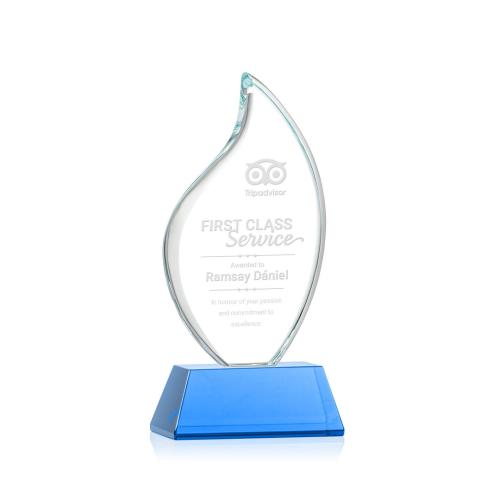 Awards and Trophies - Odessy Sky Blue on Newhaven Flame Crystal Award