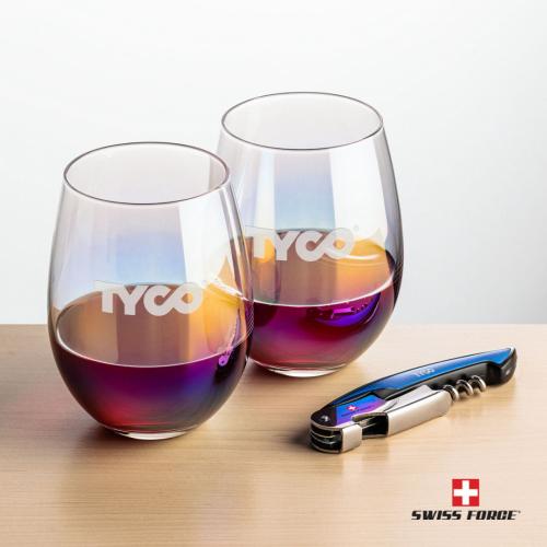 Corporate Gifts - Barware - Gift Sets - Swiss Force® Opener & 2 Miami Stemless