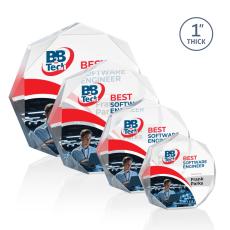 Employee Gifts - Piedmont Full Color Clear Polygon Acrylic Award