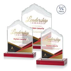 Employee Gifts - Everest Full Color Red Peaks Crystal Award