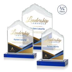 Employee Gifts - Everest Full Color Blue Peaks Crystal Award