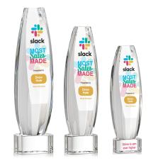 Employee Gifts - Hoover Full Color Clear on Paragon Base Towers Crystal Award
