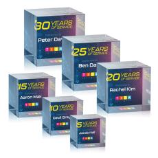 Employee Gifts - Granby Cube Full Color Square / Cube Crystal Award