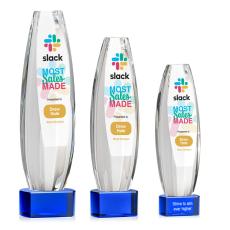 Employee Gifts - Hoover Full Color Blue on Paragon Base Towers Crystal Award
