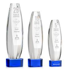 Employee Gifts - Hoover Blue on Paragon Base Towers Crystal Award