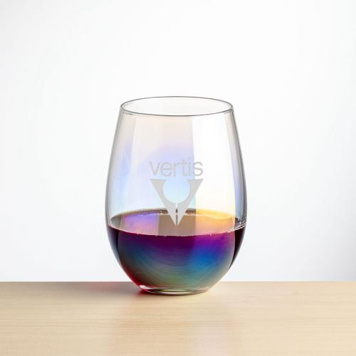 Corporate Gifts - Barware - Wine Glasses - Miami Stemless Wine - Deep Etch
