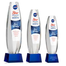 Employee Gifts - Hoover Full Color Blue on Robson Base Towers Crystal Award