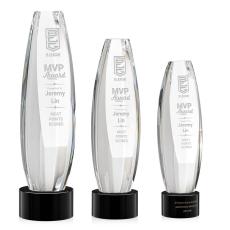 Hoover Black on Marvel Base Towers Crystal Award - Crystal Awards