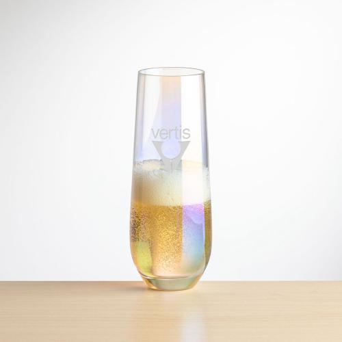 Corporate Gifts - Barware - Champagne Flutes - Miami Stemless Flute - Deep Etch