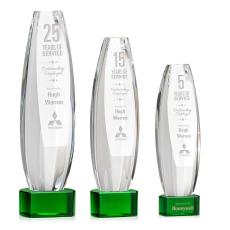 Hoover Green on Paragon Base Towers Crystal Award - Colored Crystal Awards