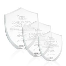 Employee Gifts - Polaris Shield Silver Unique Acrylic Award