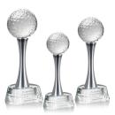Golf Ball Globe on Willshire Base Crystal Award