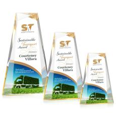 Employee Gifts - Tyneside Full Color Gold Towers Acrylic Award