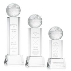 Employee Gifts - Golf Ball Clear on Belcroft Base Globe Crystal Award