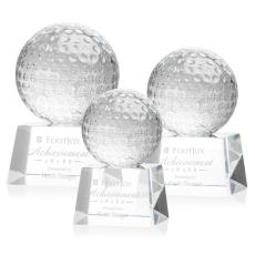 Employee Gifts - Golf Ball Globe on Robson Base Crystal Award