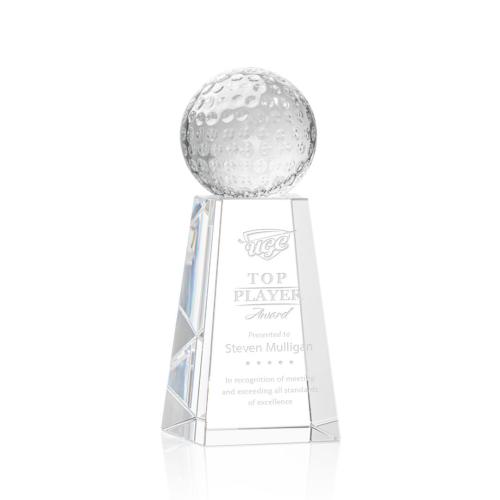 Awards and Trophies - Golf Ball Globe on Novita Base Crystal Award