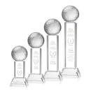 Golf Ball Clear on Stowe Base Globe Crystal Award