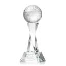 Golf Ball Clear on Langport Base Globe Crystal Award