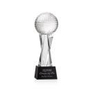 Golf Ball Black on Grafton Base Globe Crystal Award