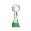 Golf Ball Green on Grafton Base Globe Crystal Award