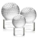Golf Ball Globe on Marvel Base Crystal Award