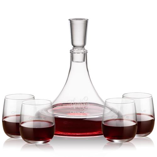 Corporate Gifts - Barware - Gift Sets - Ashby Decanter & Crestview Stemless Wine