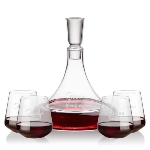 Corporate Gifts - Barware - Gift Sets - Ashby Decanter & Cannes Stemless Wine