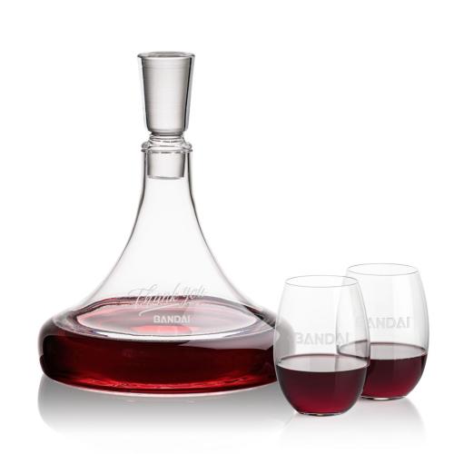 Corporate Gifts - Barware - Gift Sets - Ashby Decanter & Carlita Stemless Wine