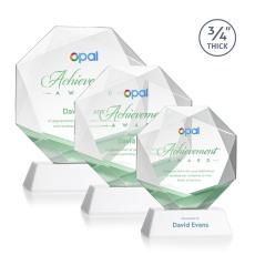 Employee Gifts - Bradford Full Color White on Newhaven Polygon Crystal Award