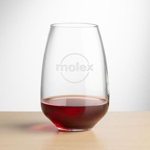 Corporate Gifts - Barware - Wine Glasses - Oldham Stemless Wine - Deep Etch