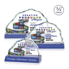 Highbridge Full Color Blue Crystal Award - Full Color Imprint