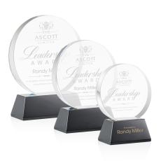 Employee Gifts - Glenwood Black on Base Circle Crystal Award