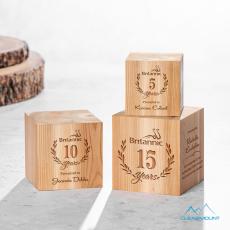 Employee Gifts - Feuille Square / Cube Wood Award