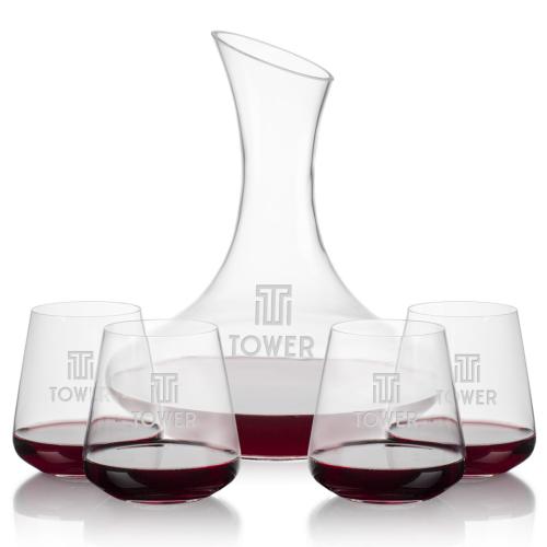 Corporate Gifts - Barware - Carafes - Hampton Carafe & Crestview Stemless Wine