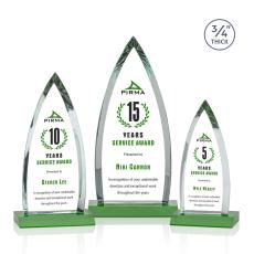 Shildon Full Color Green Peaks Crystal Award - Awards and Trophies
