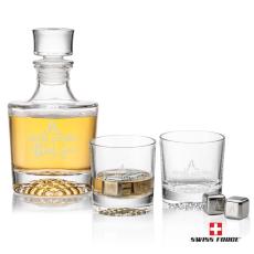 Employee Gifts - Buxton 3pc Decanter Set & S/S Ice Cubes