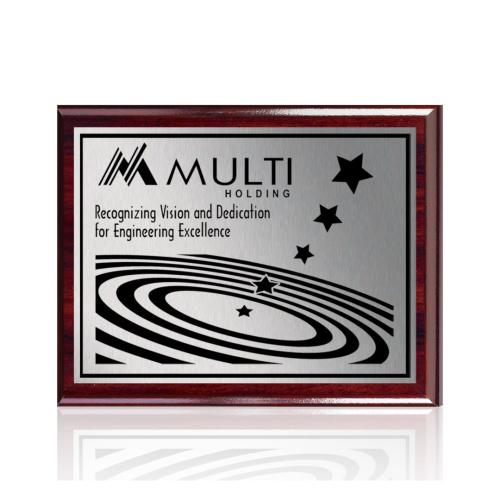 Awards and Trophies - Plaque Awards - Carson - Rosewood/Satin Silver