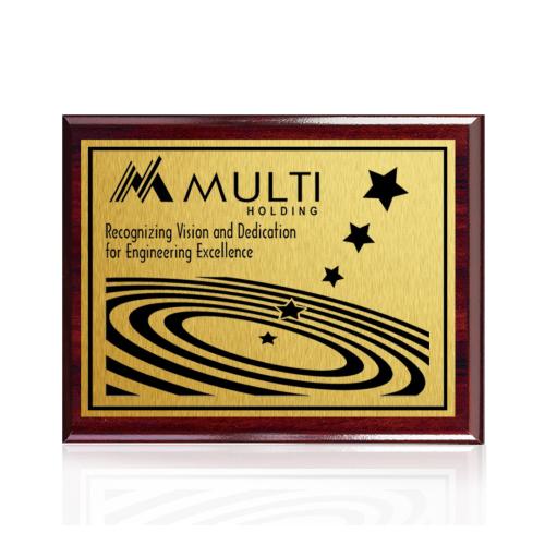 Awards and Trophies - Plaque Awards - Carson - Rosewood/Satin Gold