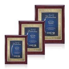 Oakleigh/Tamara Plaque - Rosewood/Blue - Awards and Trophies